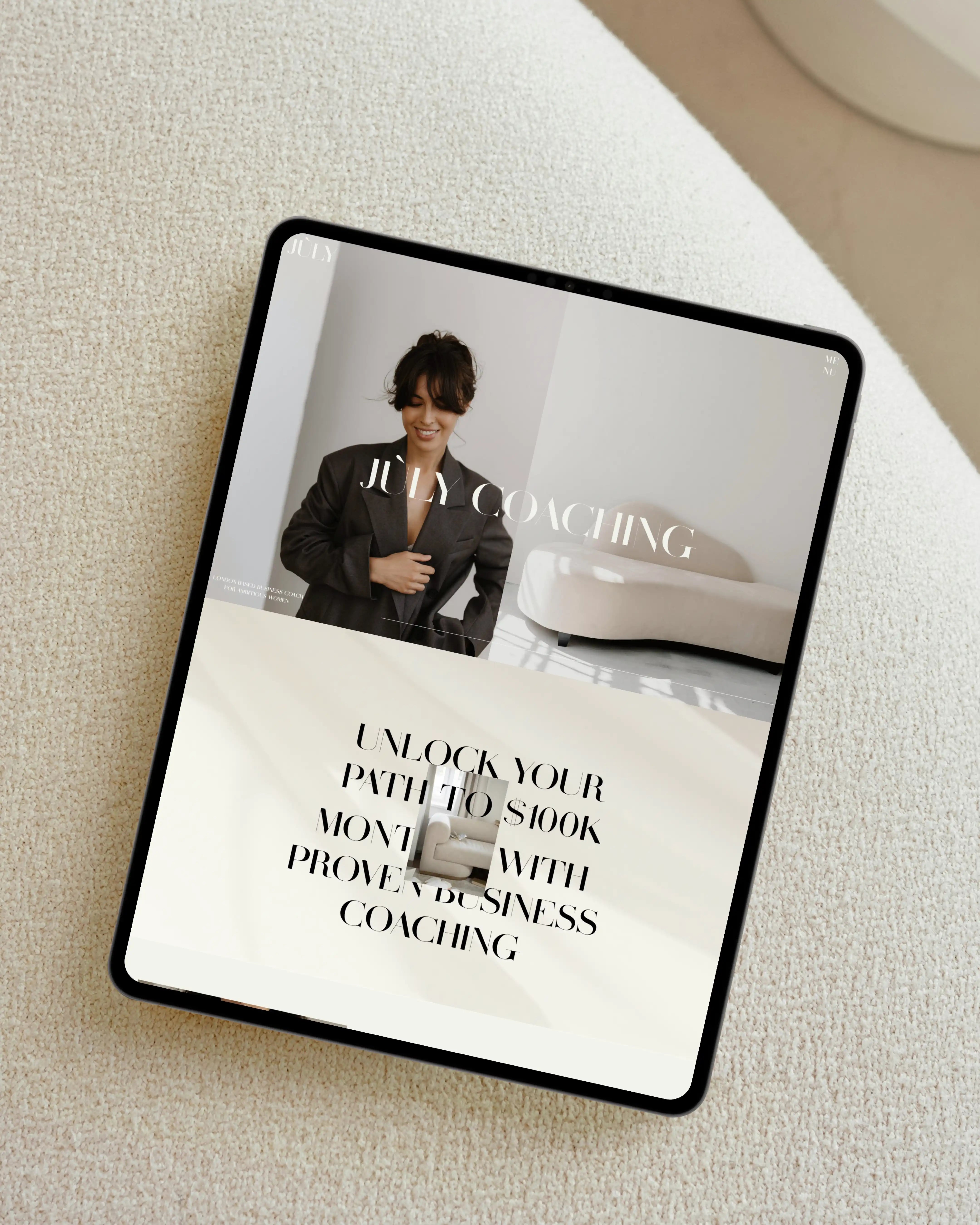 Trendy and editorial Showit website template for coaches and online course creators – modern, customizable layout ideal for creative portfolios and branding showcases