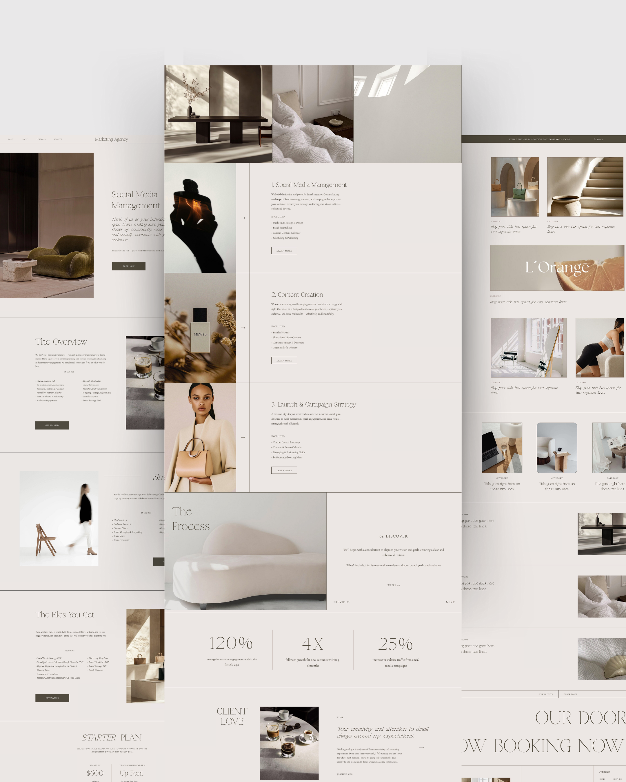 minimalist showit website template for social media markting agency and design studio