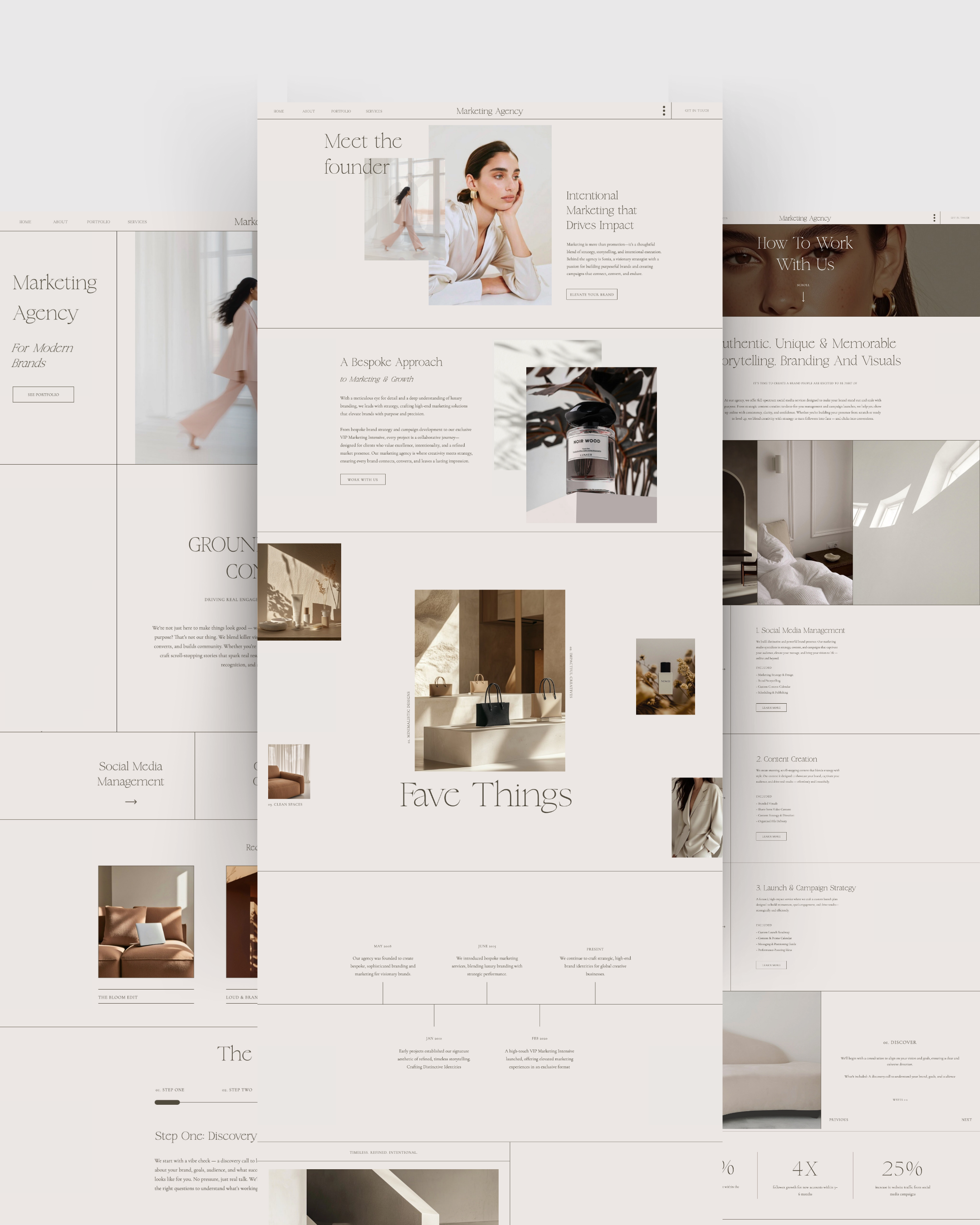 minimalist showit website template for social media markting agency and design studio