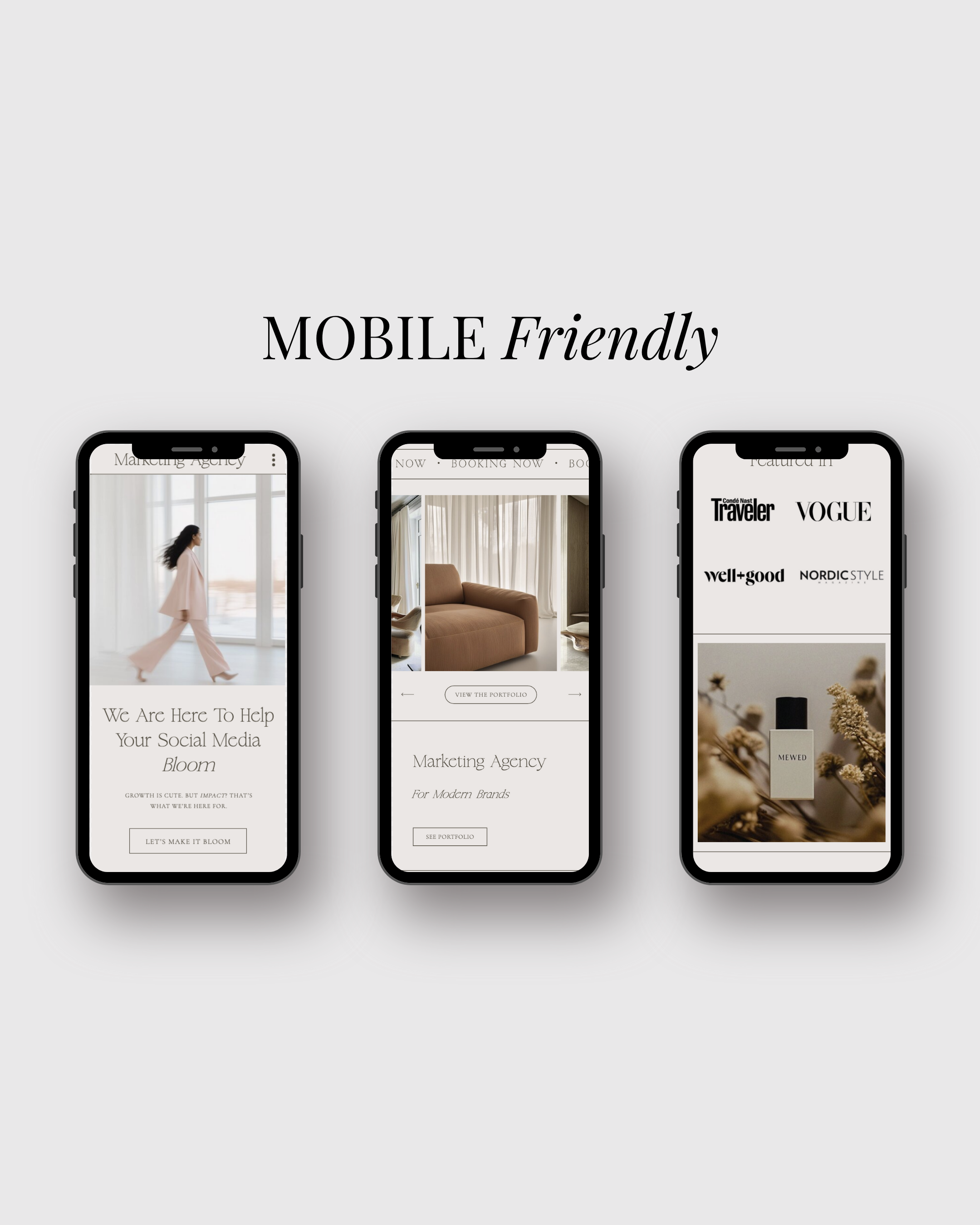 minimalist showit website template for social media markting agency and design studio
