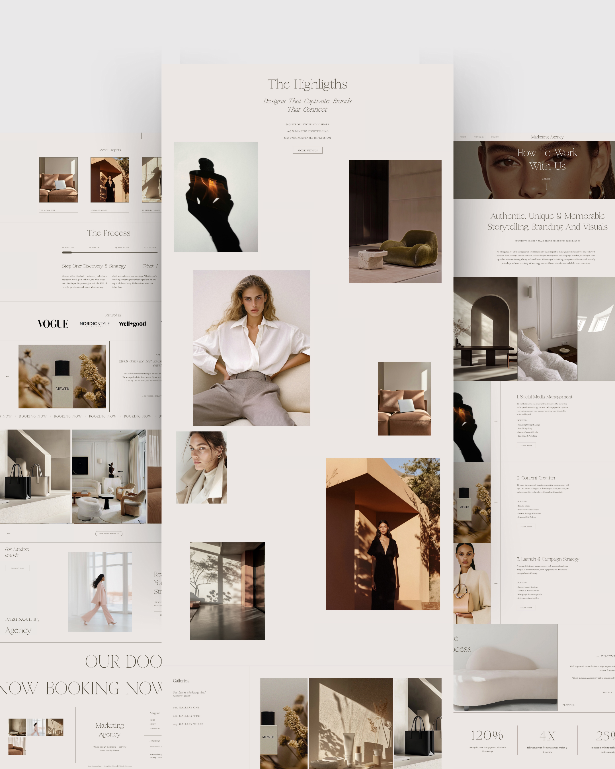 minimalist showit website template for social media markting agency and design studio