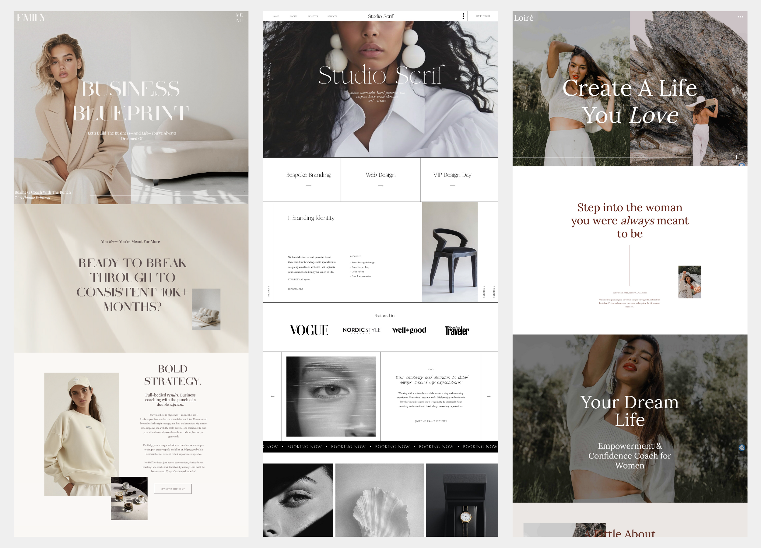 top showit website template for wedding photographers life and business coaches design agency social media marketing manager
