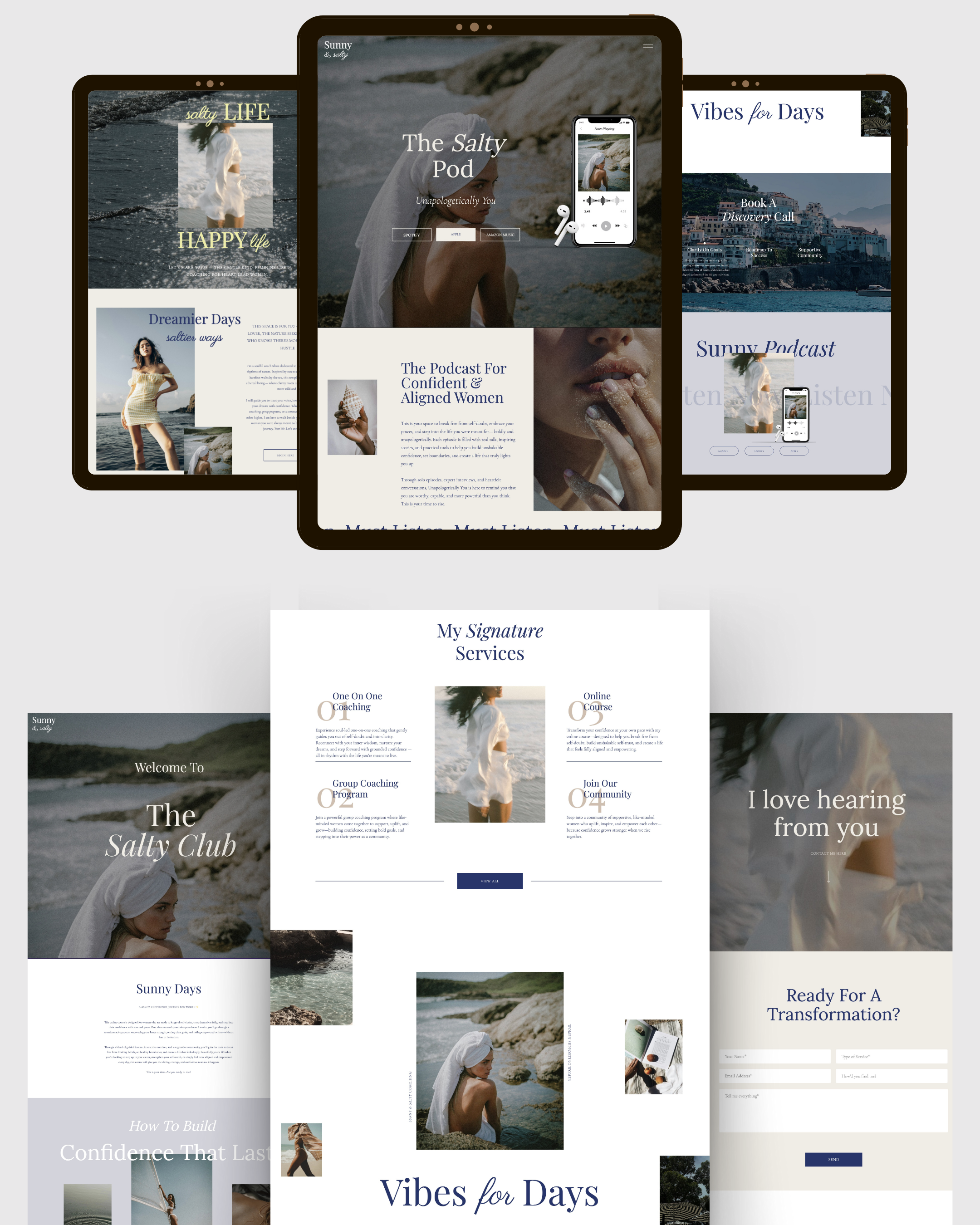 Best Showit Website Templates for life coach health and wellness coaches and creatives. Customize homepage, about us, contact us, portfolio, online course, podcast and service. modern, editorial and minimalist